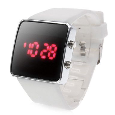 Relógio Esportivo LED Quadrado (branco)  #00194778