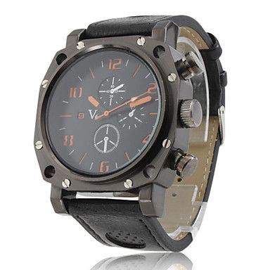 Relógio Esportivo PC Quartz com Bracelete de Couro #0021503
