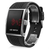 Relógio LED com Bracelete de Silicone-Preto  #00214669